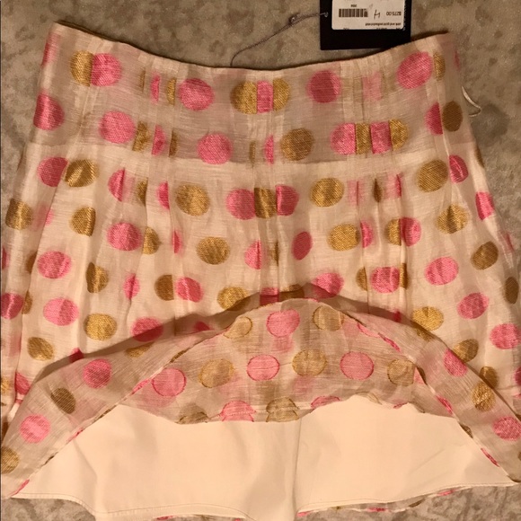 Tocca Paloma Pink and Polkadot Gold skirt - Picture 4 of 7